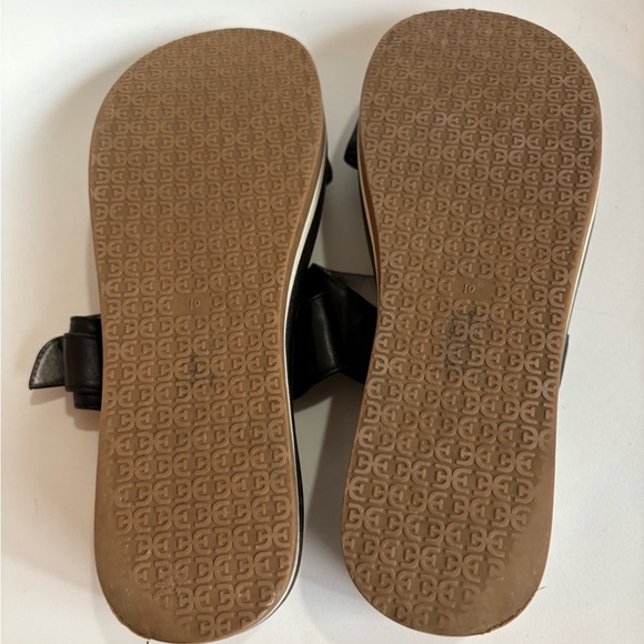 Sam Edelman Augustine leather platform wedge sandals size 10 black brown - Picture 6 of 8